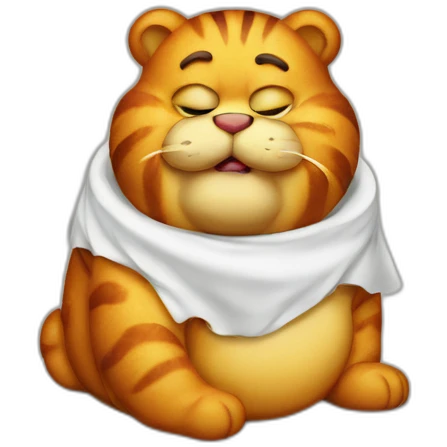 fat garfield eating emoji