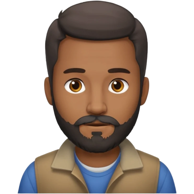 give my dad a grandpa look but beard mixed with grey and black , very low hair on head brown in complexion, casual clothes emoji