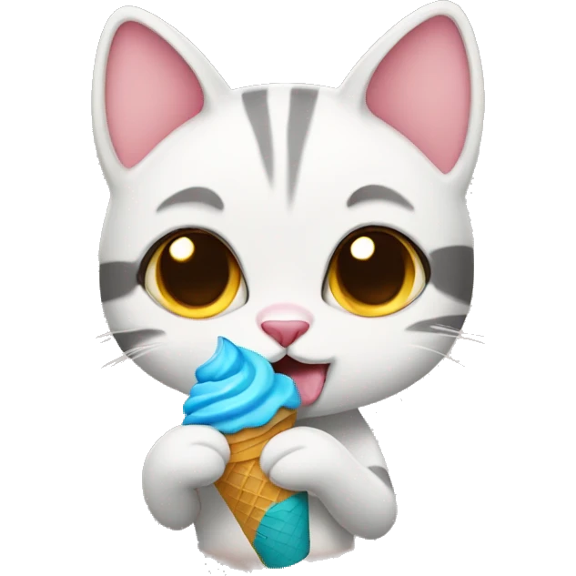 Cat eating ice cream emoji