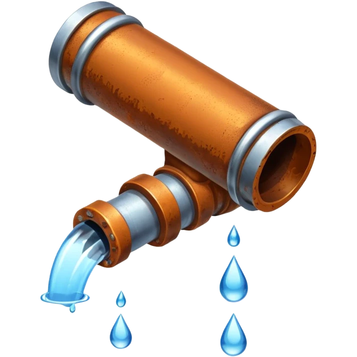 sewer steel pipe with leaking water  emoji