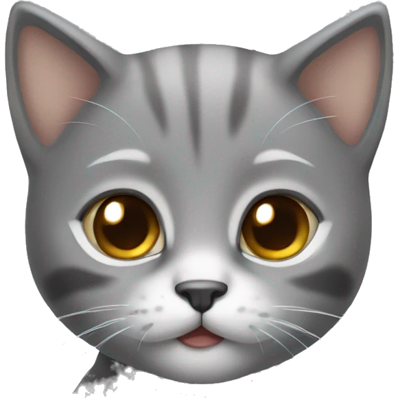 Gray kitten with light brown eyes emoji