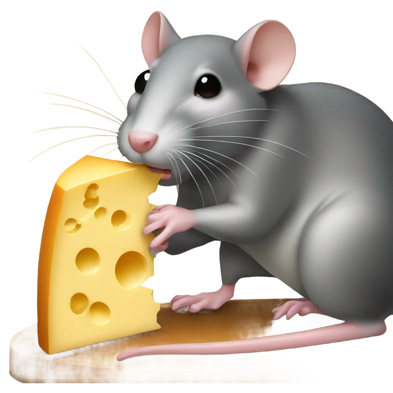 rat eating cheese emoji
