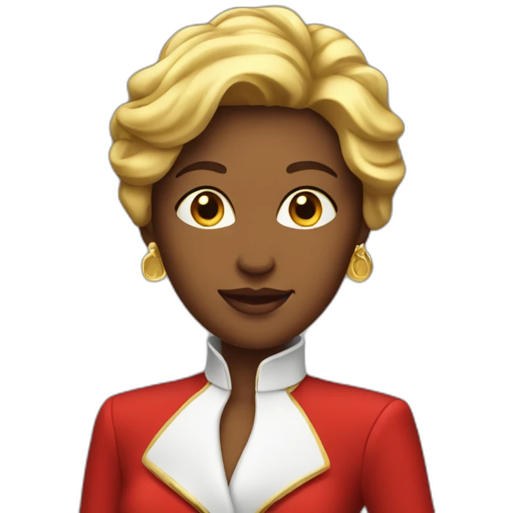 Posh-woman-with-red-suit-offering-goldbar emoji