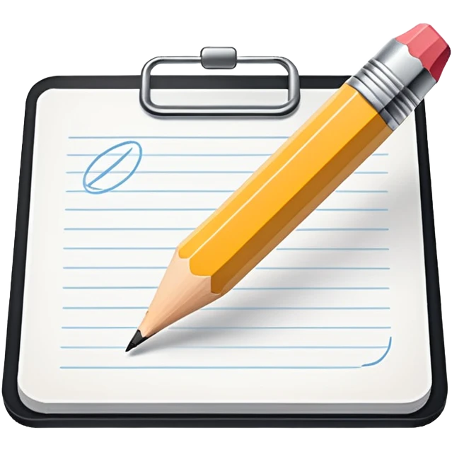 Minimalistic flat vector icon, iOS style, thin black contour on white background. Pencil with sketch lines on paper. No text, no shadows. emoji