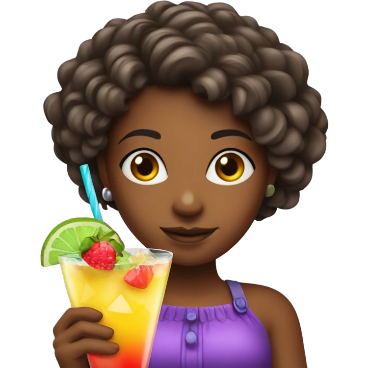 girl holding cocktail emoji