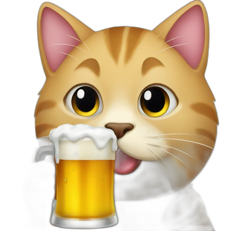 Cat drinking beer emoji