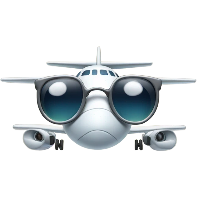 Plane wearing eyeglasses emoji