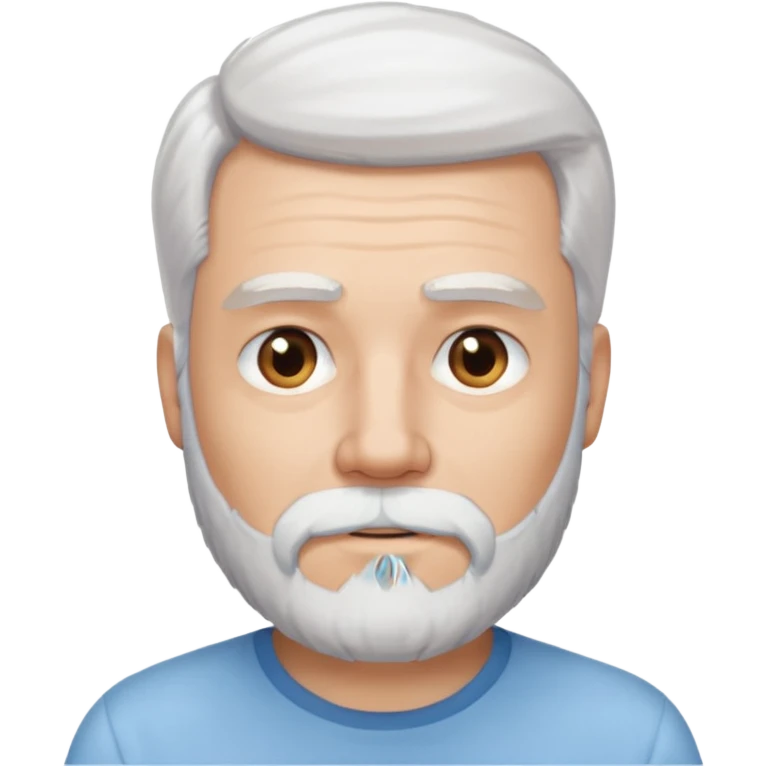 uomo capelli bianchi e barba con camicia azzurrina emoji