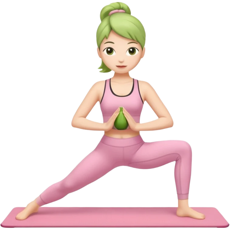 Girl with matcha pink alo pilates outfit emoji