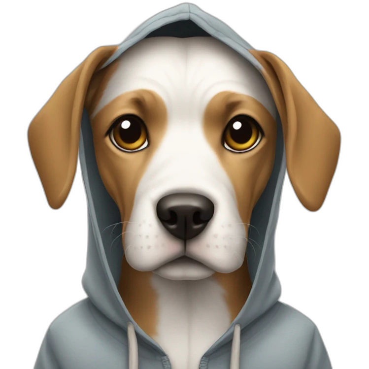 Dog wearing a hoodie  emoji