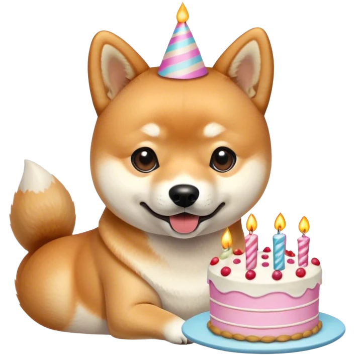 shiba with cake emoji