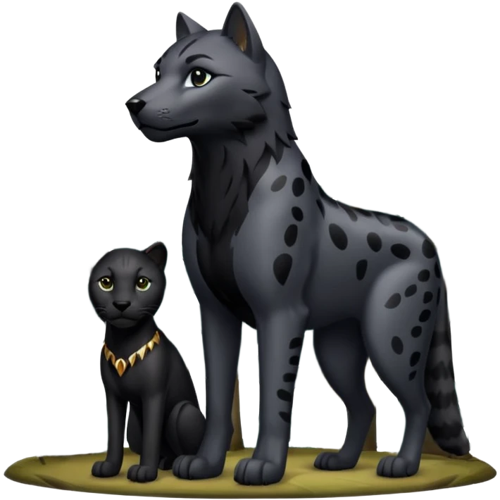 Wolf with black panther emoji