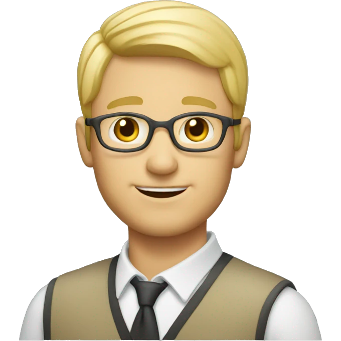 old blond short hair male teacher emoji