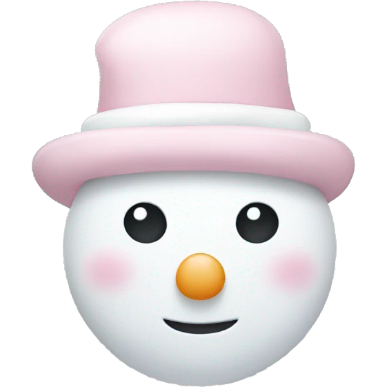 Cute white and light pink snowman emoji