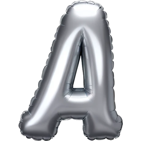 a silver metallic balloon letter emoji