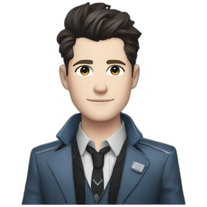 Bryan dechart dress as Connor from Detroit become human emoji