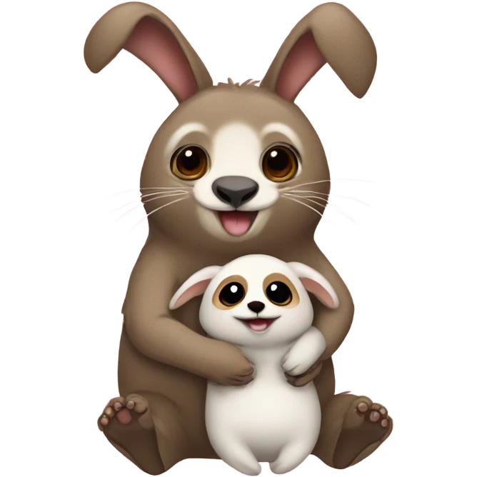 Bunny love sloth  emoji