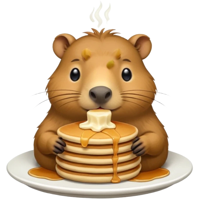 Capybara eating pancakes emoji