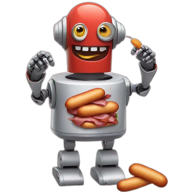 robot eating sausage emoji