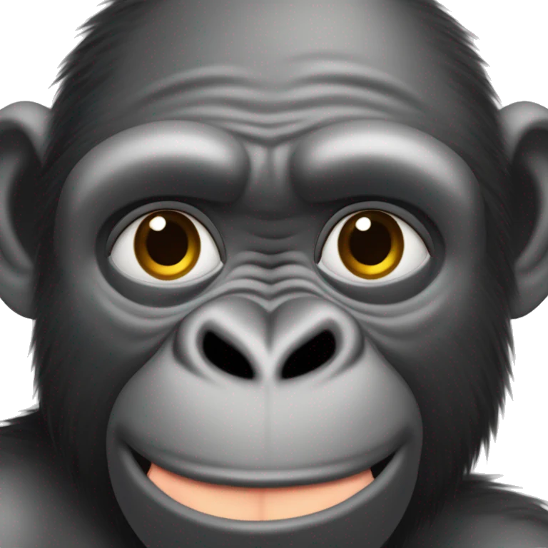Gorilla shrugging shoulders like qui fait un bisou emoji