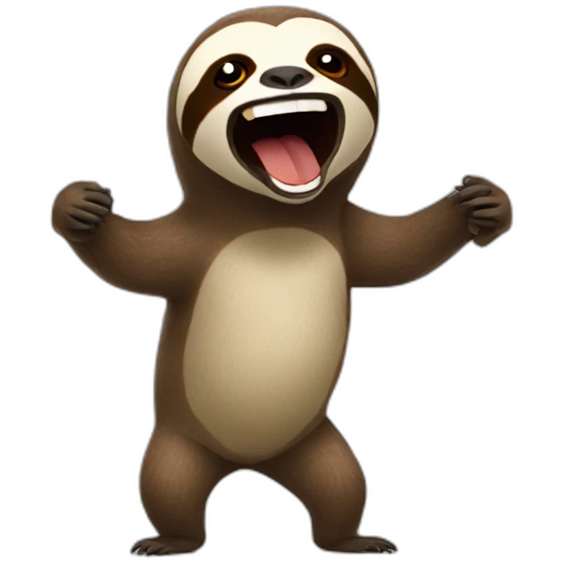 sloth holding a RAGE sign emoji
