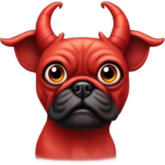 Devil red pug with horns emoji