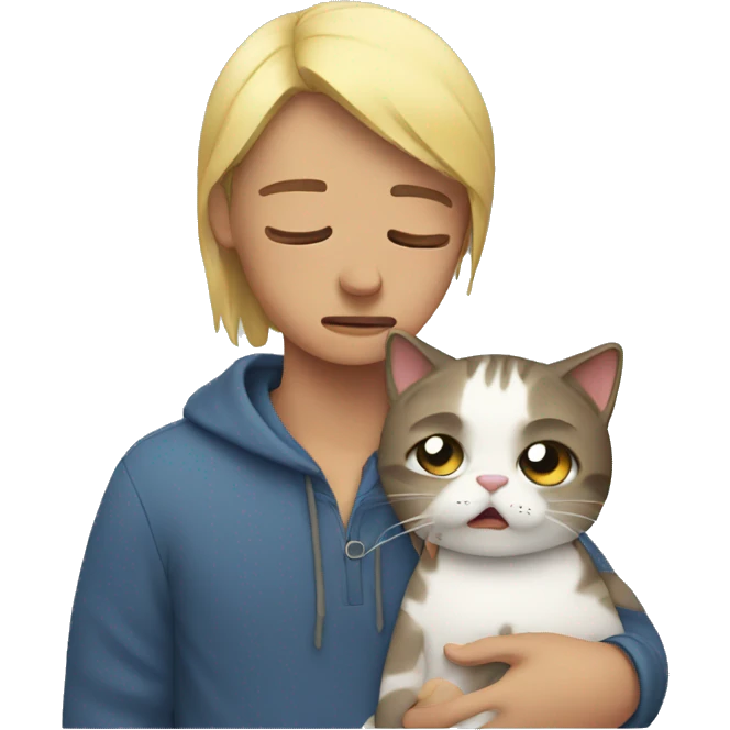 Crying holding a cat emoji
