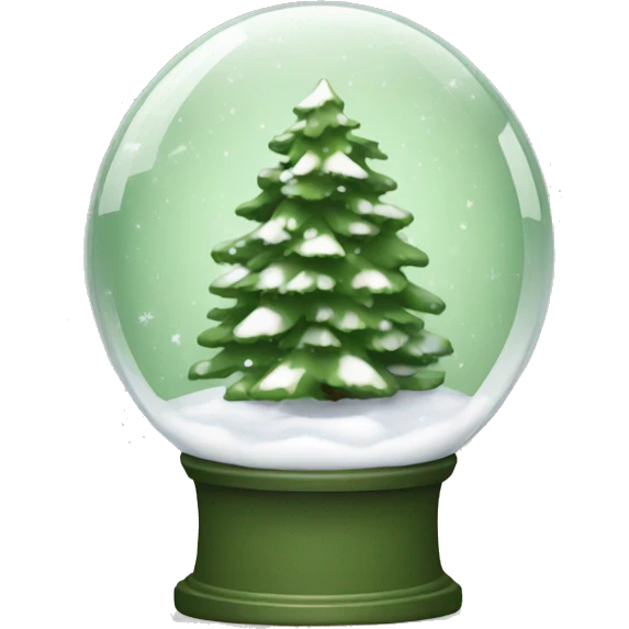 Khaki green snow globe  emoji