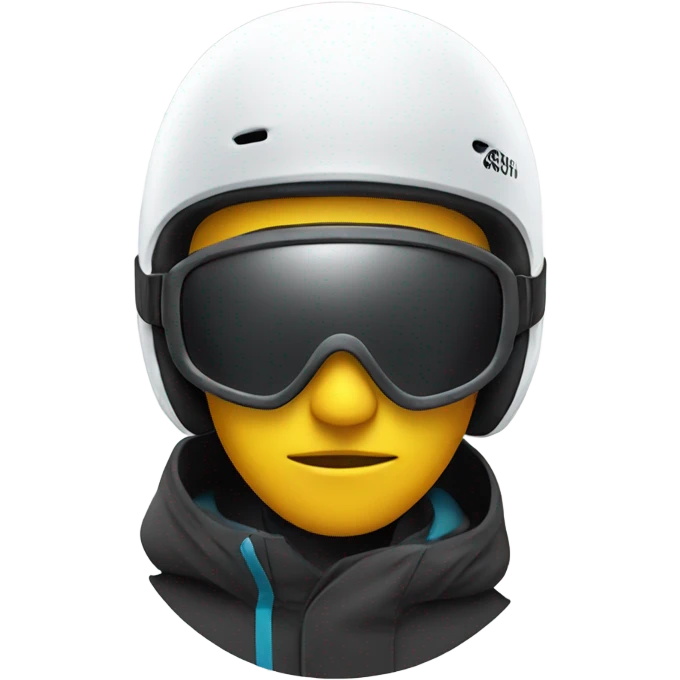 Snowboarder with helmet, just face emoji