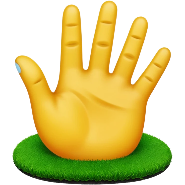an emoji hand touching green turf  emoji