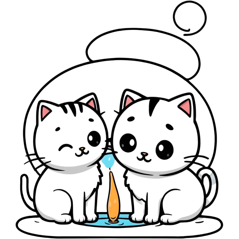 2 cats vomiting on each other emoji