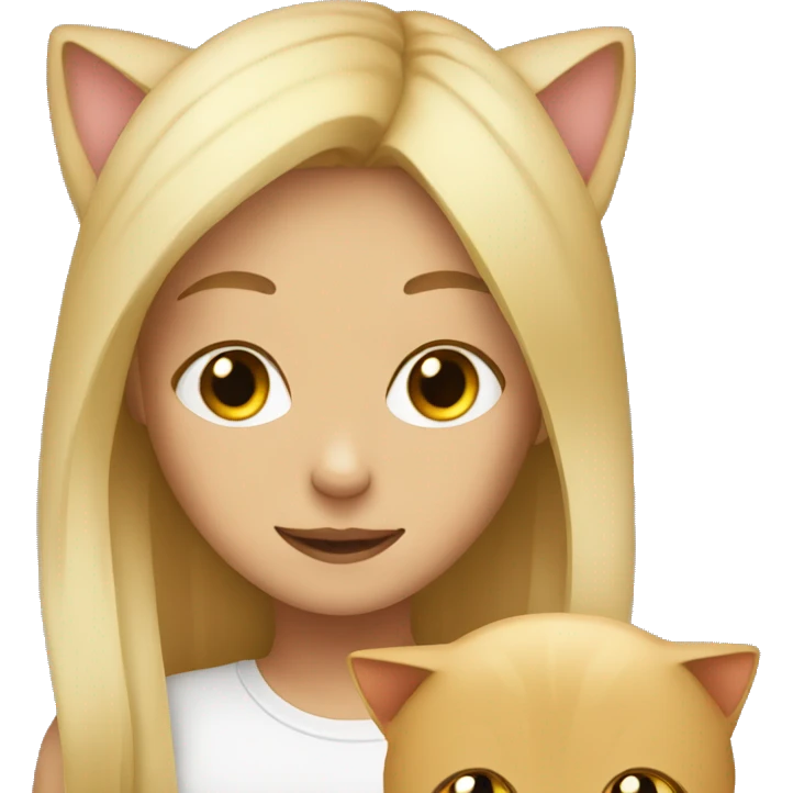 Cat with blonde girl  emoji