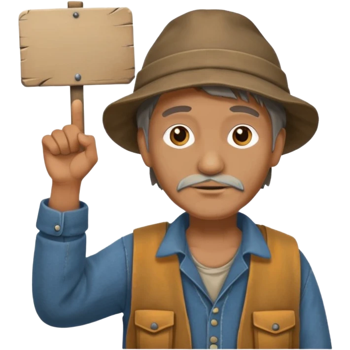 Hobo begging for change emoji