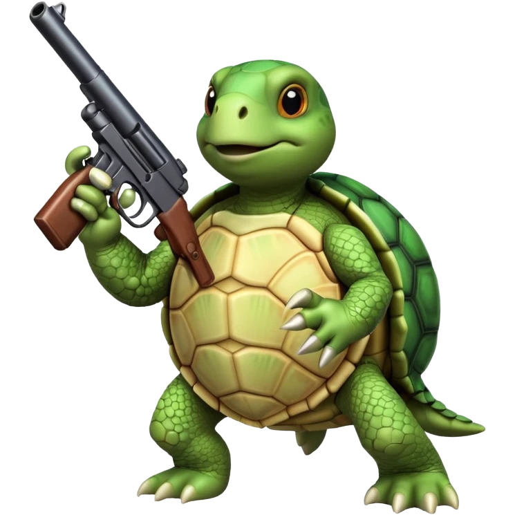 Turtle with a gun emoji