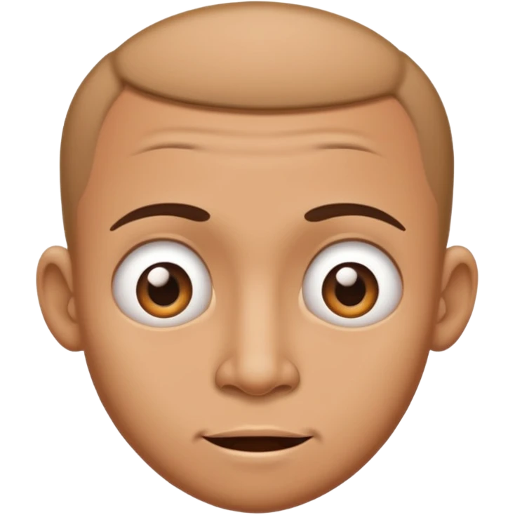 Funny caricature style cartoon, big head and small body emoji