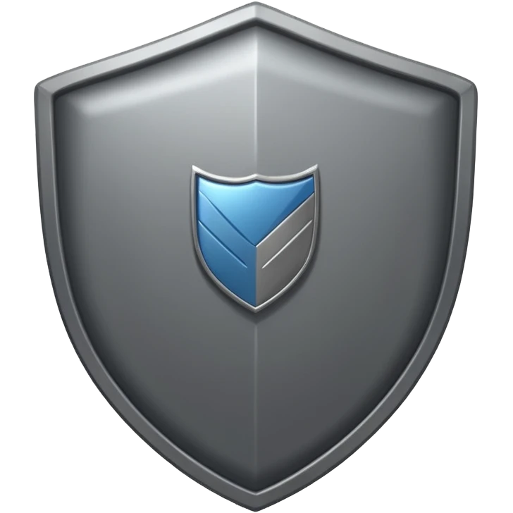 Steel gray shield with bicep flex icon emoji