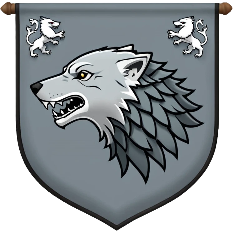 In game of thrones house stark banner wolf emoji