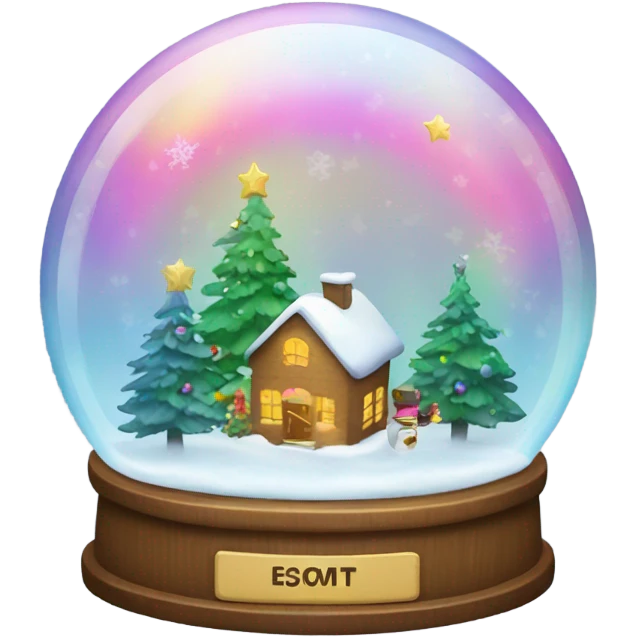 Snowglobe rainbow christmas emoji