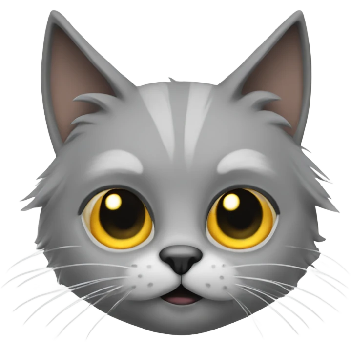 Grey Cat with with fur around the nose wizard emoji