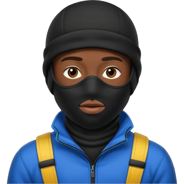 Black man in full ski mask emoji
