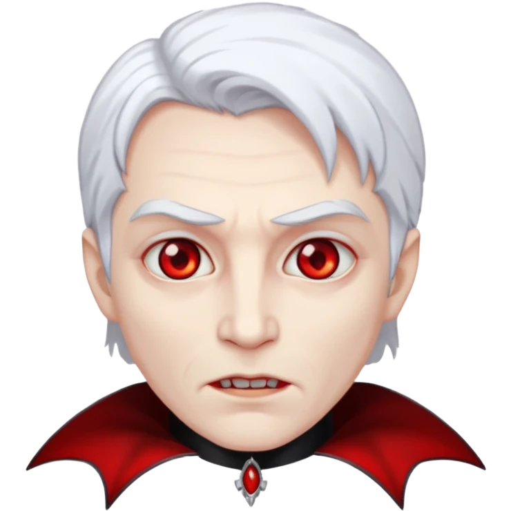 vampire with red eyes and white hair emoji