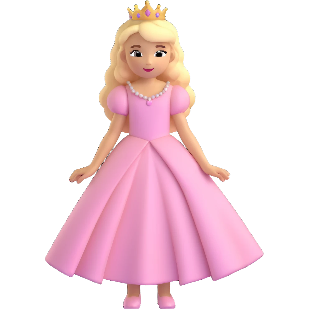 blonde princess with light pink dress emoji