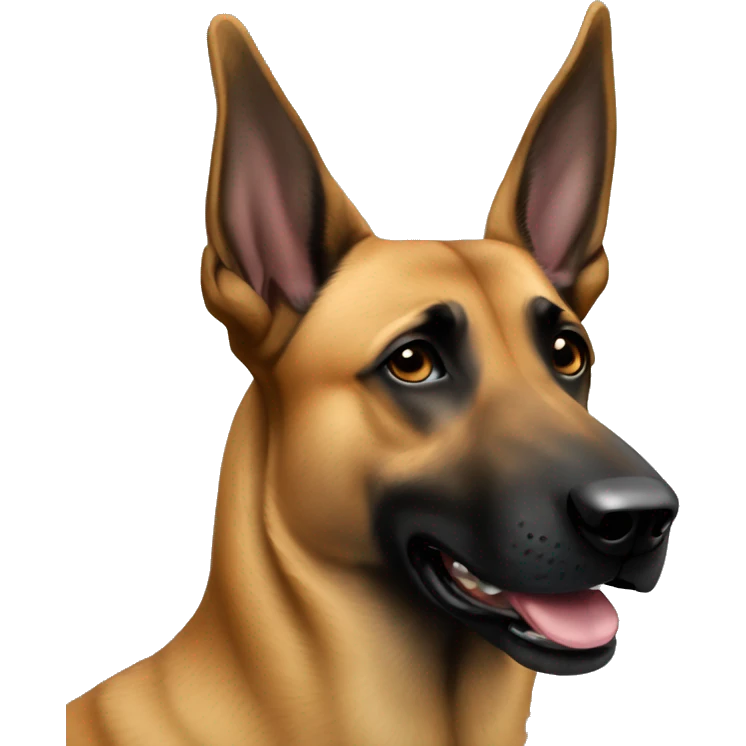 belgian malinois with floppy ear on right side emoji
