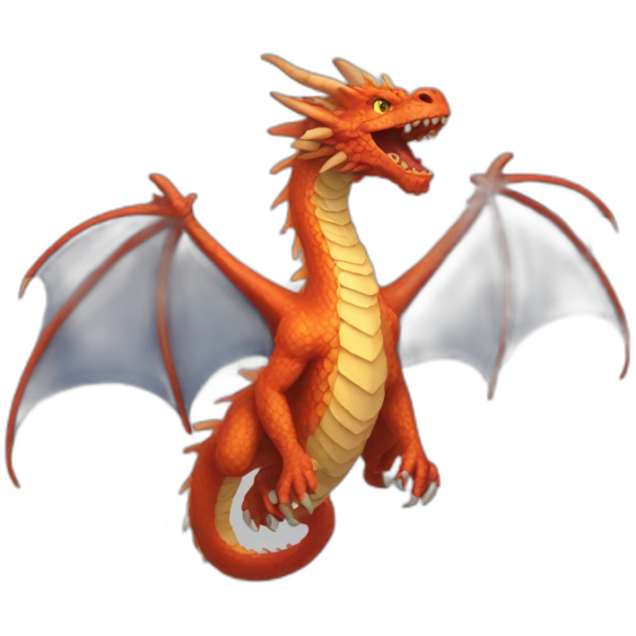 Flying Three headed dragon emoji