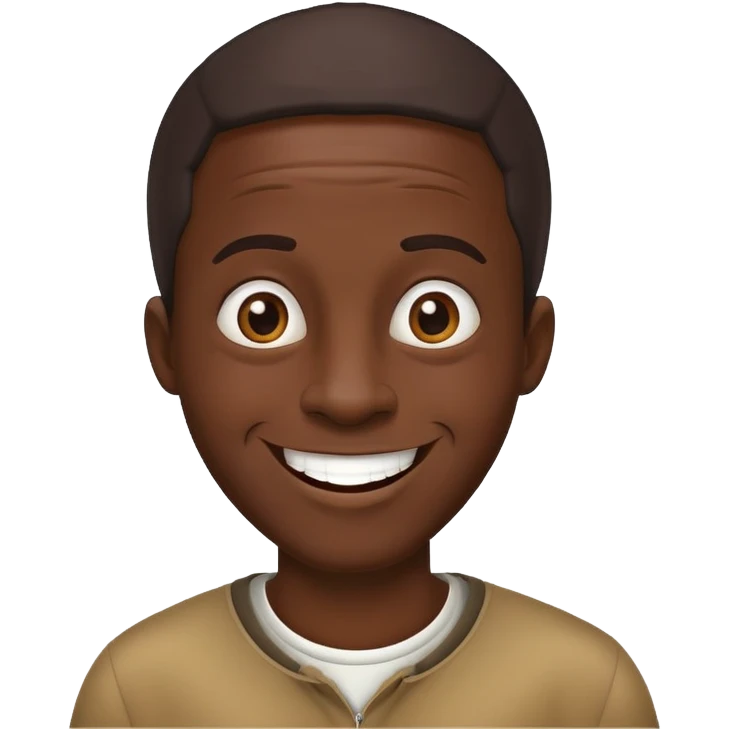 African man, silly smile emoji