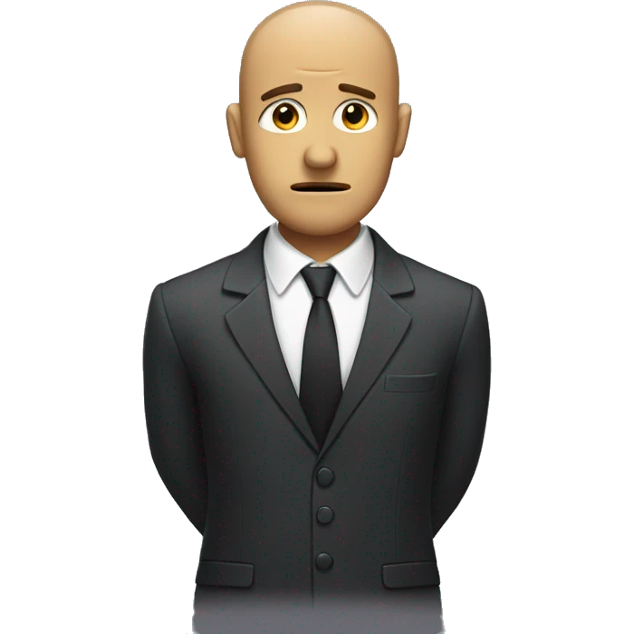 sad man in suit holding out his arms emoji
