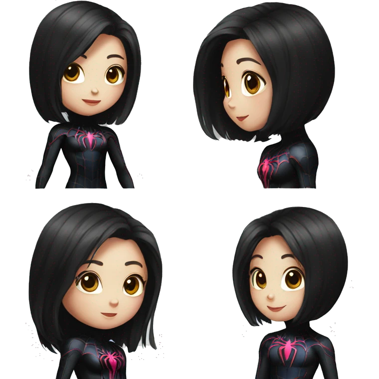 Spider man black suit Korean girl emoji
