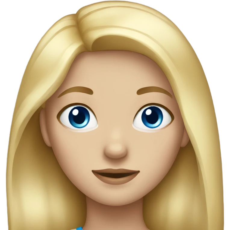 A girl who has Blonde hair with blue eyes emoji
