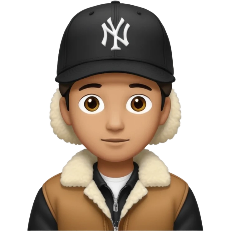 Cappellino New Era New York nero e persona con giubbotto di pecora emoji