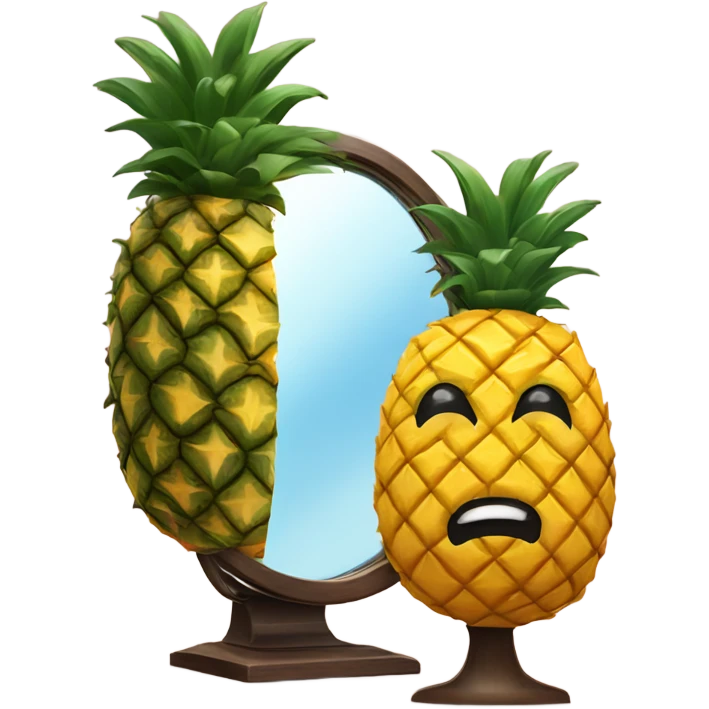 🍍 pineapple looks at its reflection in the mirror emoji